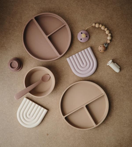 Mushie košļājama rozā varavīksne (Mauve)