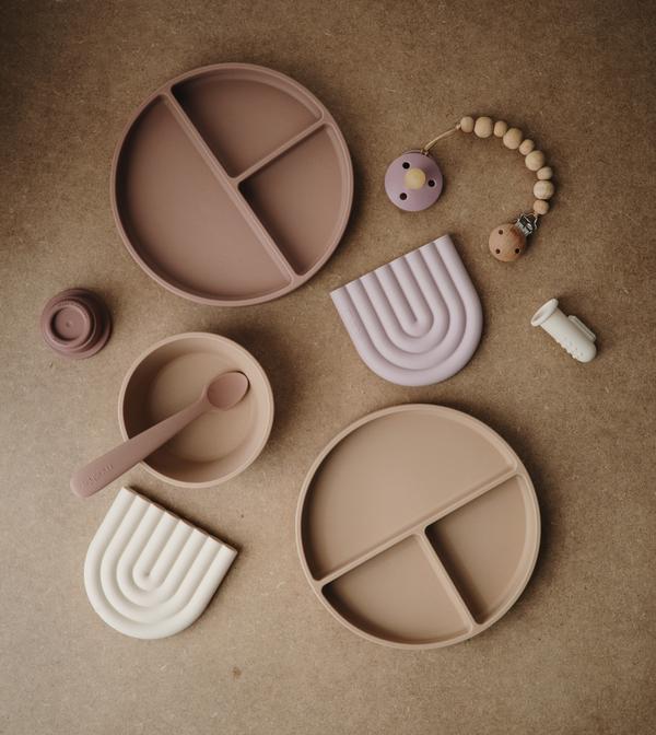 Mushie košļājama rozā varavīksne (Mauve)