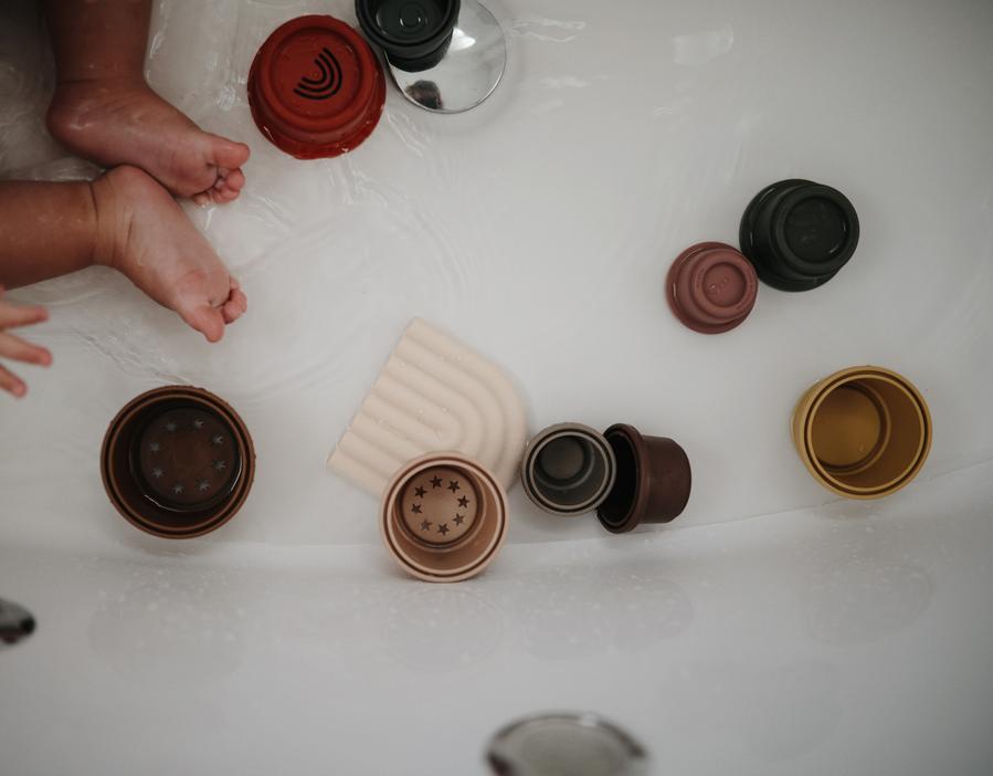 Mushie košļājama rozā varavīksne (Mauve)