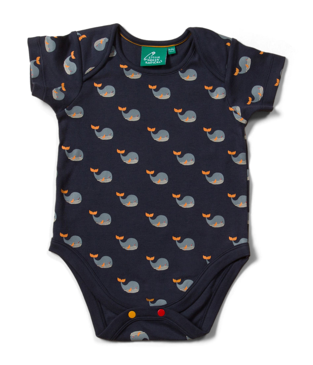 Little Green Radicals Whale Song organiskā kokvilna 2 gab. smilšu maisi (3-6 mēneši)