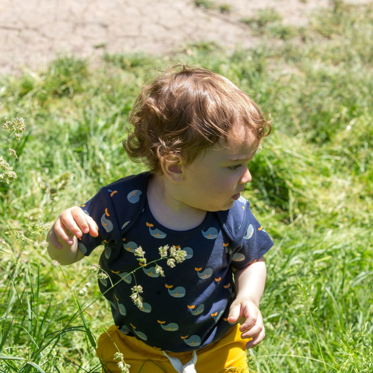 Little Green Radicals Whale Song organiskā kokvilna 2 gab. smilšu maisi (3-6 mēneši)