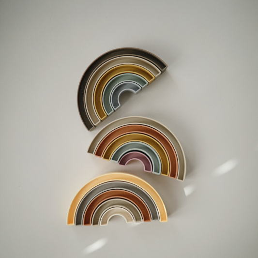 Mushie izglītojoša rotaļlieta Rainbow Tower Sol