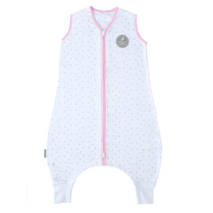 Natulino LITTLE WALKERS divslāņu bērnu guļammaiss Dabīgi balts pelēks Little Leaves / rozā