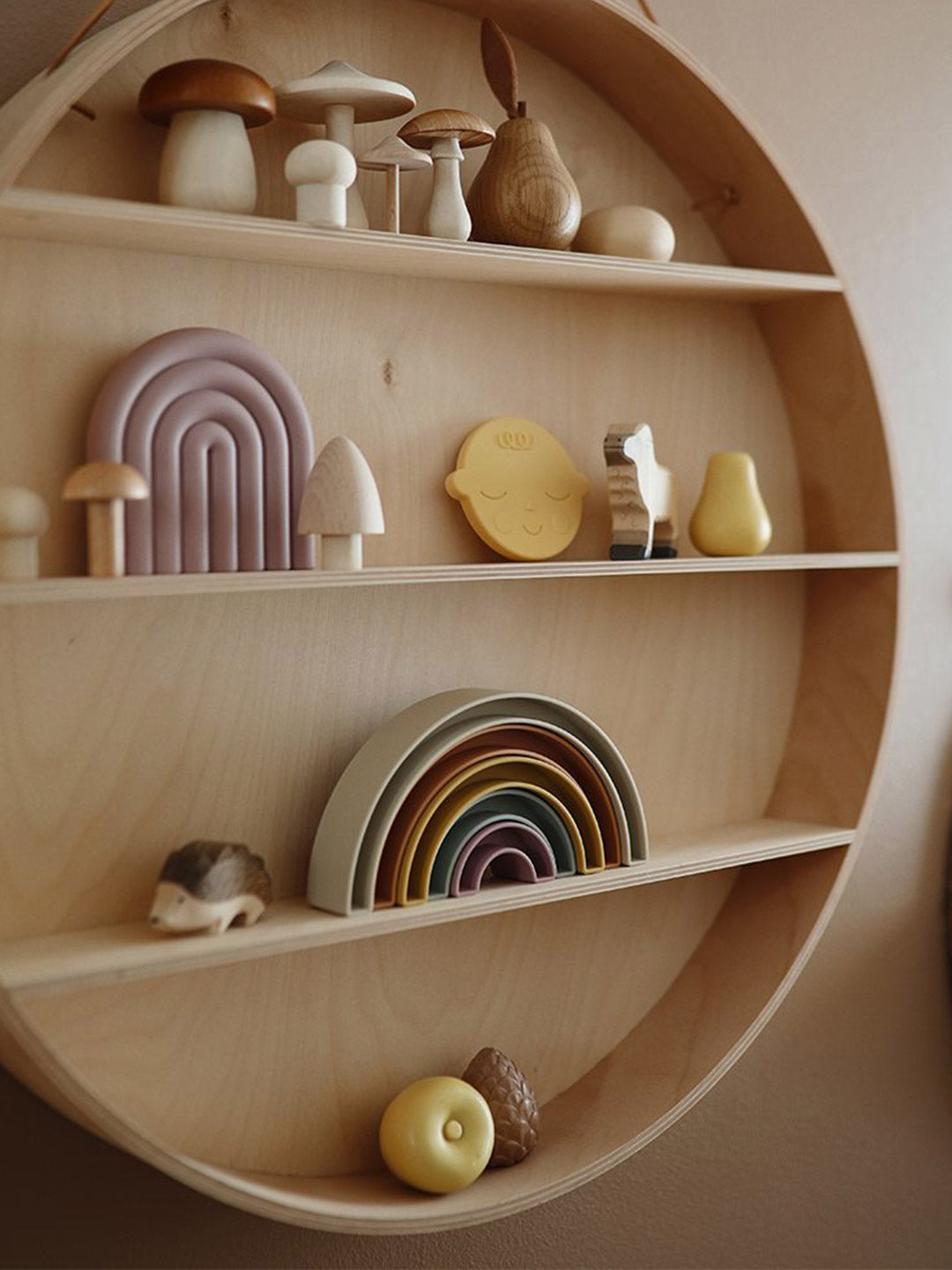 Mushie izglītojoša rotaļlieta Rainbow Tower Sol