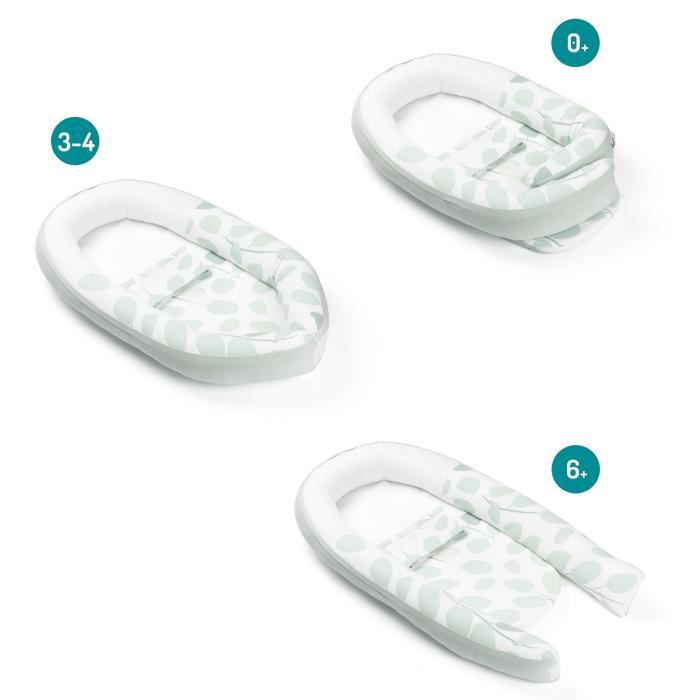 Doomoo mazuļu ligzda "Cocoon Leaves Aqua Green"