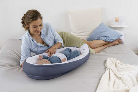 Doomoo mazuļu ligzda "Doomoo Cocoon Blue Grey Moon"