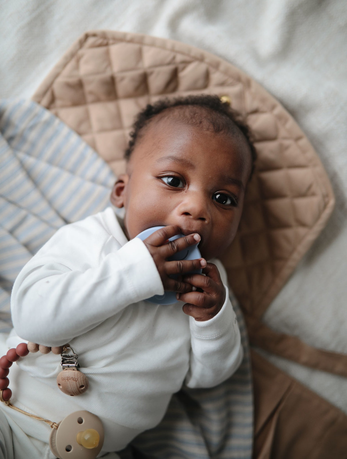 Mushie muslīna autiņš no organiskās kokvilnas Blue Stripe