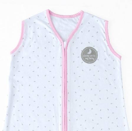 Natulino LITTLE WALKERS divslāņu bērnu guļammaiss Dabīgi balts pelēks Little Leaves / rozā