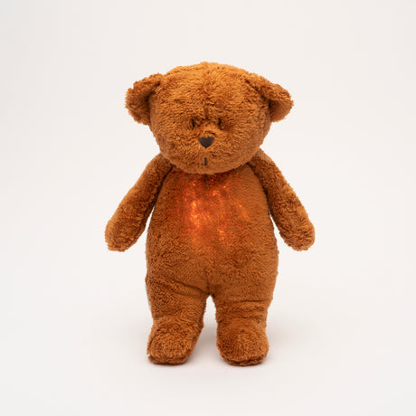 Naujasis Moonie 2.0 migdukas Organic Humming Bear - Caramel su garso įrašymo funkcija