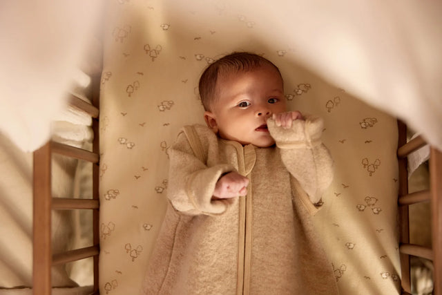 Jollein merino vilnos miegmaišis su nusegamomis rankovėmis Natural, TOG 2.0–2.5
