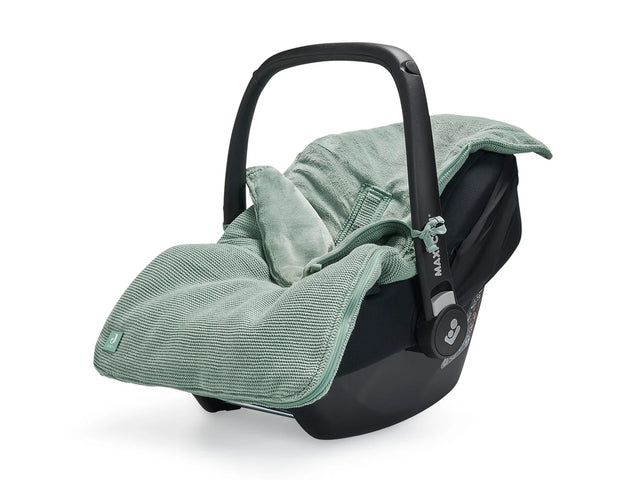 Jollein šiltas vokelis autokėdutei 0+ ir vežimėliui Basic Knit Forest Green