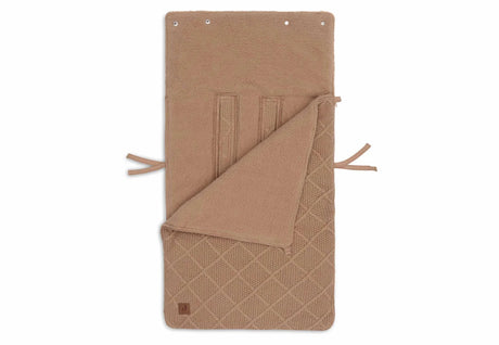 Jollein šiltas vokelis autokėdutei 0+ ir vežimėliui Check Knit Biscuit