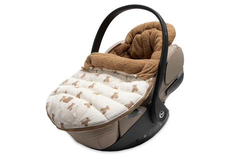 Jollein šiltas pūstas vokelis autokėdutei 0+ ir vežimėliui Puffed Mini Teddy Bear, 73 × 43 cm