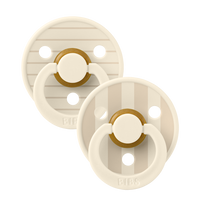 BIBS Studio Collection knupīša komplekts 2. izmērs (6 - 18 mēneši) Pin Ivory Vanilla Mix 
