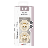 BIBS Studio Collection knupīša komplekts 1. izmērs (0 - 6 mēneši) Pin Ivory Vanilla Mix 