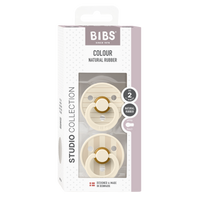 BIBS Studio Collection knupīša komplekts 2. izmērs (6 - 18 mēneši) Pin Ivory Vanilla Mix 