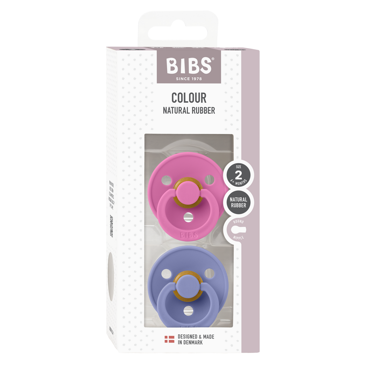 BIBS knupīša komplekts 2.izm (6 - 18 mēn) Bubblegum / Peri 
