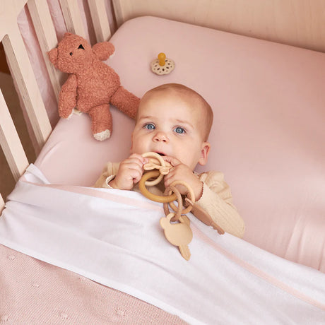 Meyco Baby medvilninė jersey paklodė su guma 60 × 120 cm, Soft Pink
