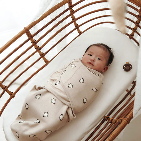 Meyco Baby kūdikio vystymo miegmaišis 0–3 mėn., Penguin Soft Sand – TOG 1.0