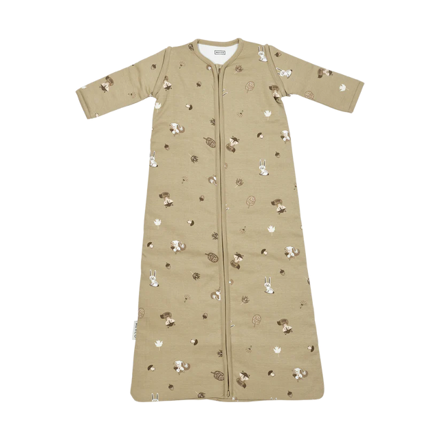 Meyco Baby kūdikio miegmaišis su nusegamomis rankovėmis Forest Animals Sand, TOG 2.5