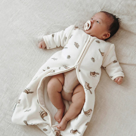 Meyco Baby kūdikio miegmaišis su nusegamomis rankovėmis Robin Multicolour, TOG 2.5