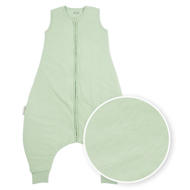 Meyco Baby kūdikio miegmaišis su kojytėmis Slub Soft Green – TOG 2.0