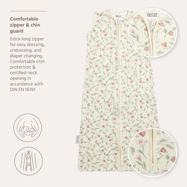 Meyco Baby medvilninis kūdikio miegmaišis Flower  Multicolour, TOG 0.3