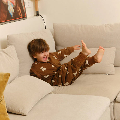 Molis&Co pižama - miegmaišis su rankovėmis, kojytėmis ir atverčiamomis kojinėmis TOG 1 Teddy Mocca