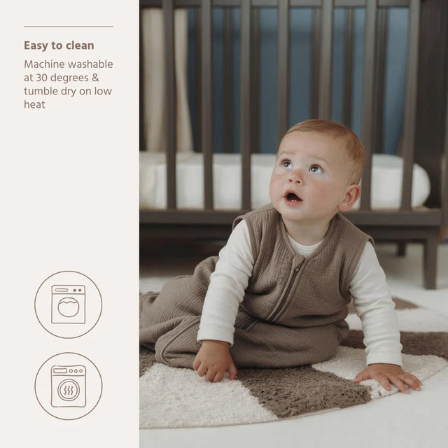 Meyco Baby pašiltintas muslino miegmaišis, 2.0 TOG, Dark Taupe
