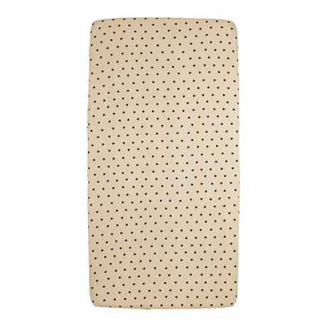 Meyco Baby medvilninė paklodė su guma 60 × 120 cm, Sweet Heart Soft Sand/Black