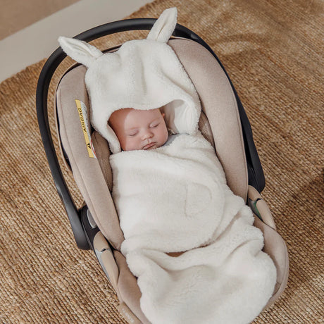 Meyco Baby Teddy automobilinės kėdutės vokelis kūdikiui Rabbit Natural