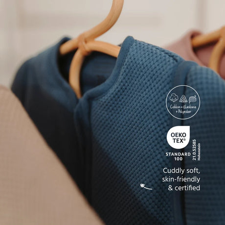 Meyco Baby Studio Classic pašiltintas miegmaišis su nusegamomis rankovėmis, 2.5 TOG, Indigo