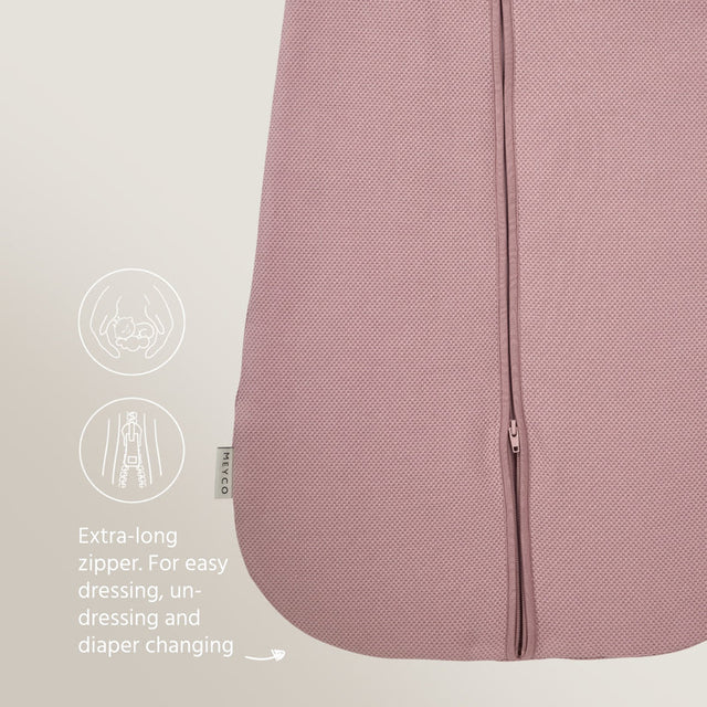 Meyco Baby Studio Classic pašiltintas miegmaišis su nusegamomis rankovėmis, 2.5 TOG, Purple Pink