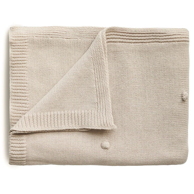Mushie trikotāžas sega Textured Dots Baby Blanket (off White Melange) 
