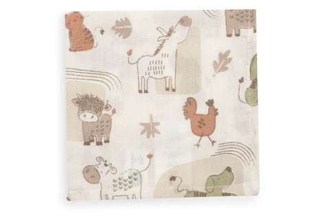Jollein muslino vystyklai Barn Buddies, 31×31 cm, 3 vnt.