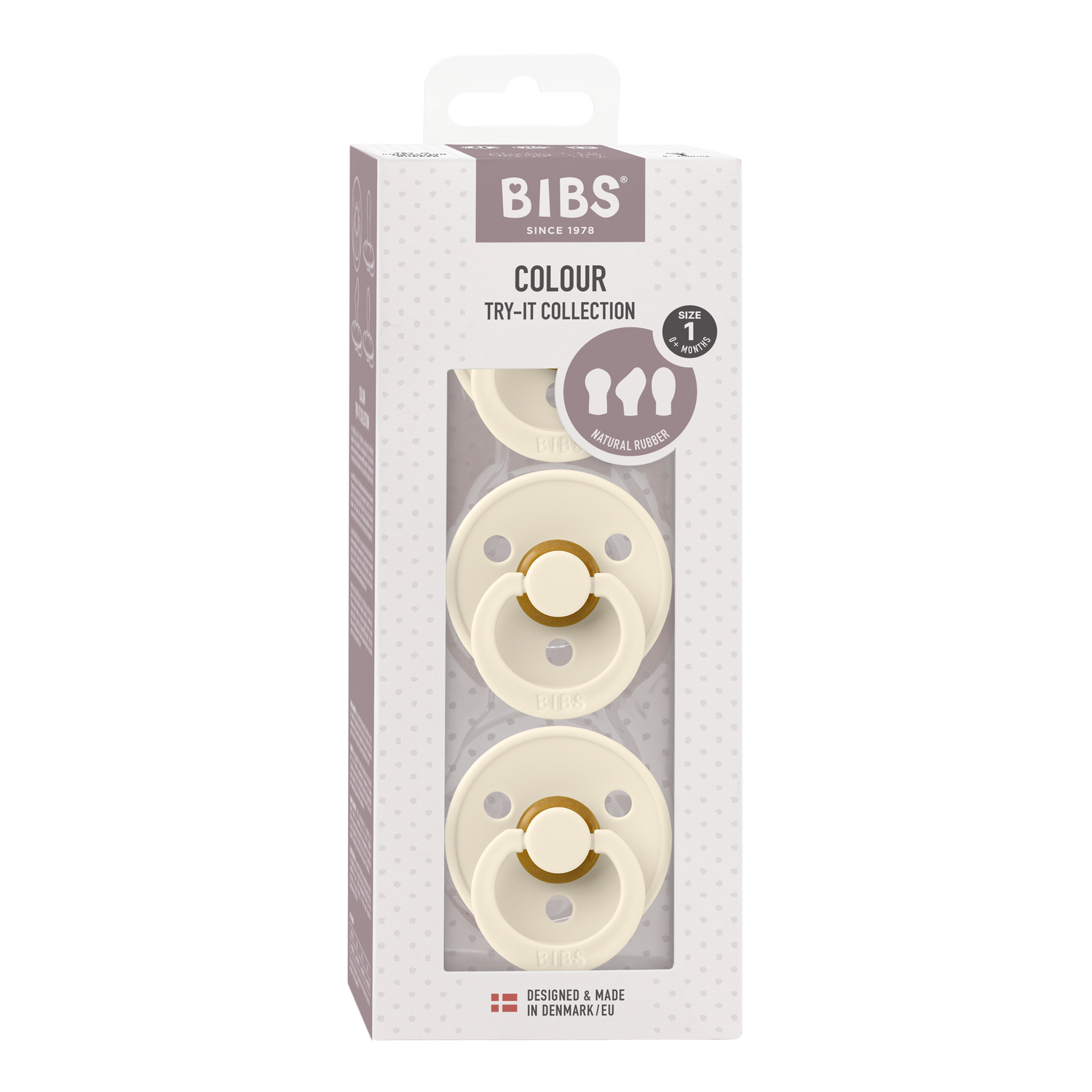 BIBS knupīšu komplekts Color Try-it 3 gab. Ziloņkauls 