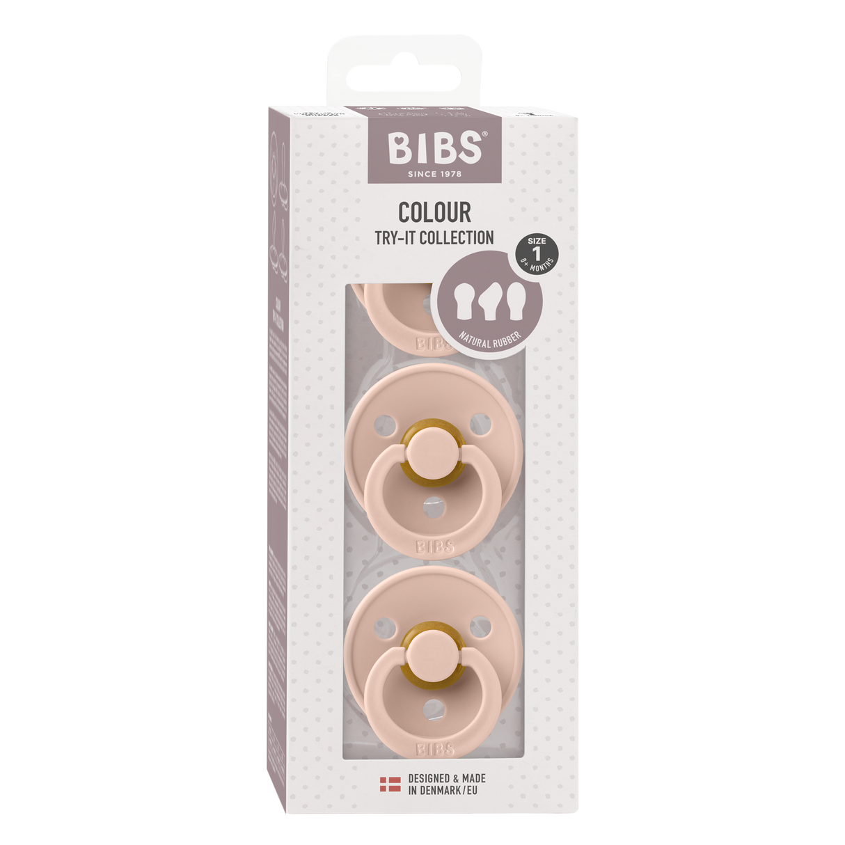BIBS knupīšu komplekts Color Try-it 3 gab. Vaigu sārtums 