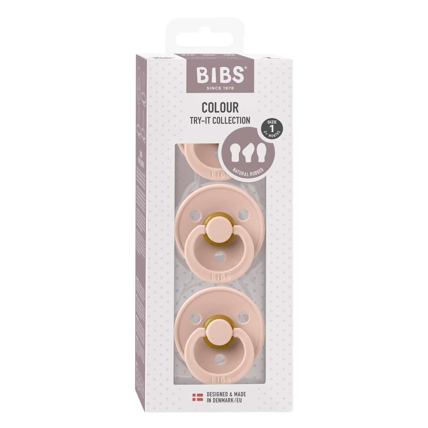 BIBS knupīšu komplekts Color Try-it 3 gab. Vaigu sārtums 