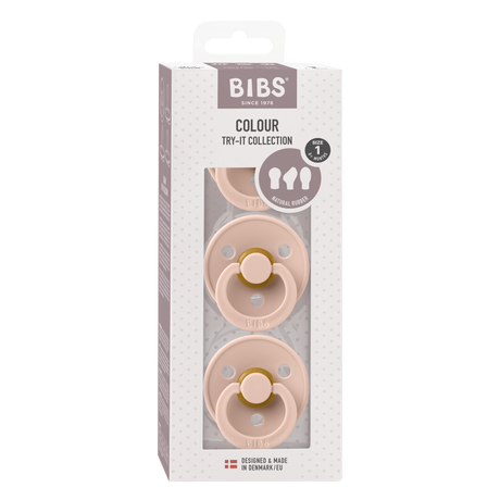 BIBS knupīšu komplekts Color Try-it 3 gab. Vaigu sārtums 