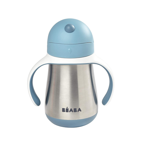 BEABA metalinė gertuvė su šiaudeliu, 250 ml, Windy Blue