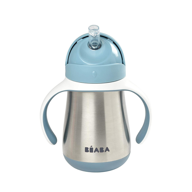 BEABA metalinė gertuvė su šiaudeliu, 250 ml, Windy Blue