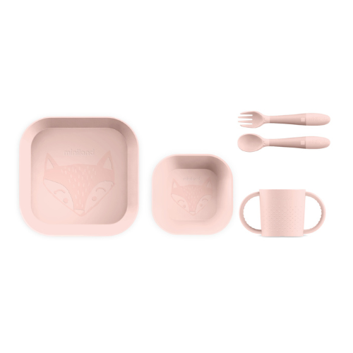 Miniland vaikiškų indų rinkinys Meal Set Square Candy 6 mėn.+