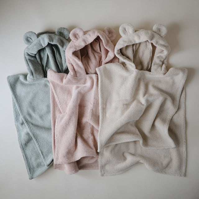 Deer pončo - GOTS Wally Powder dvielis ar kapuci