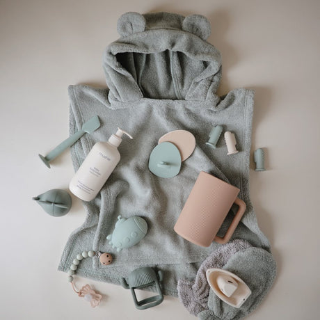 Deer pončo - GOTS Wally Powder dvielis ar kapuci