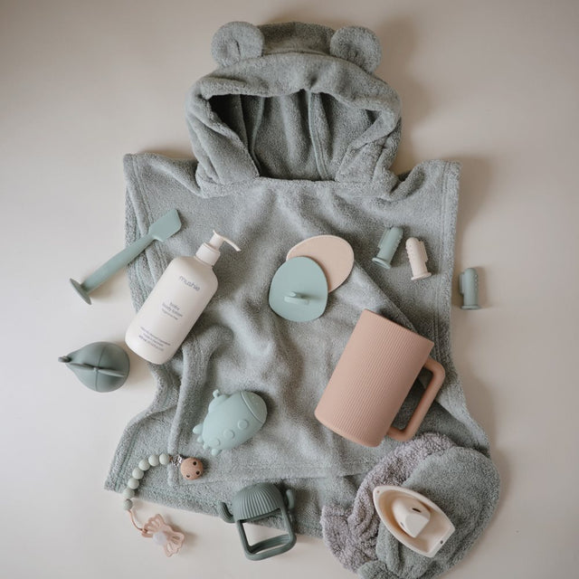 Deer pončo - GOTS Wally Powder dvielis ar kapuci