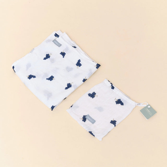 Mushie muslīna autiņš no organiskās kokvilnas Blue Stripe 