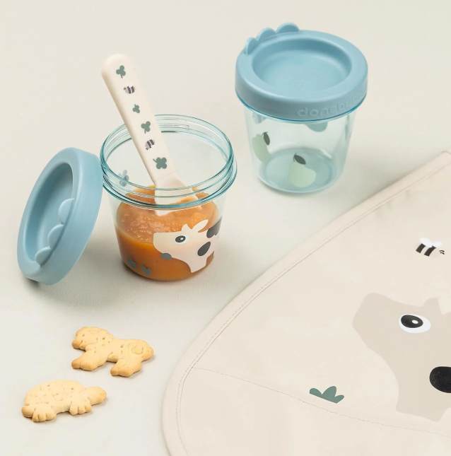 Izgatavoja Deer pārtikas uzglabāšanas konteineri, Croco Green (3 gab.) 