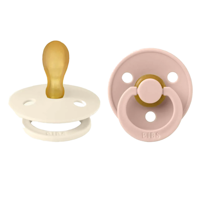 BIBS knupja komplekts 1. izmērs (0 - 6 mēneši) Simetrisks ziloņkaula/vaigu sārtums 