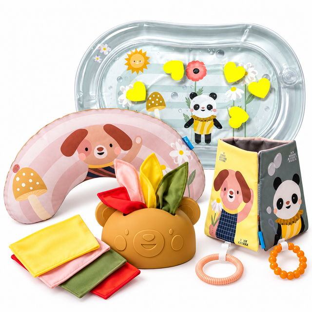 Taf Toys Tummy Time Discovery Kit lavinamasis rinkinys kūdikiui, 4 dalių