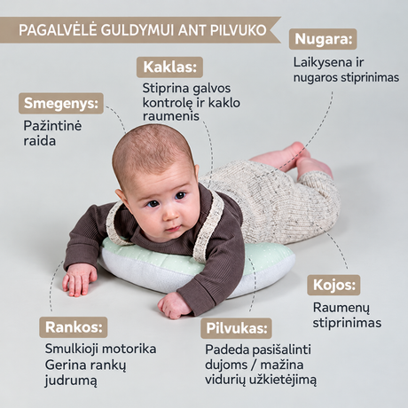 Taf Toys Tummy Time Essentials Kit lavinamasis rinkinys gulėjimui ant pilvuko, 7 dalių